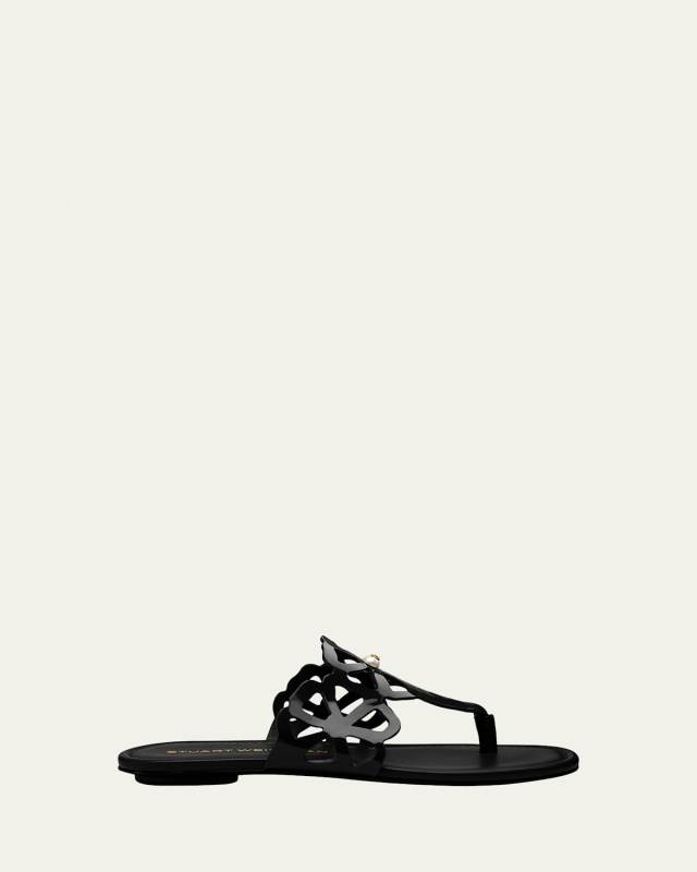 Jasmine Patent Cutout Thong Sandals